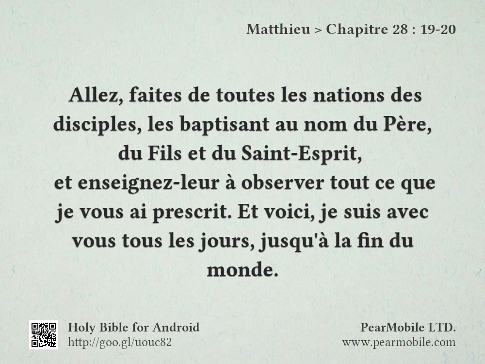 Matthieu, Chapitre 28:19-20